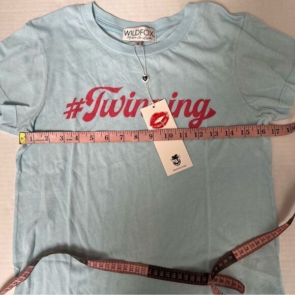 NWT Revolve x Wildfox Couture Twinning No9 Tee in Honolulu Blue | size S - Picture 9 of 10